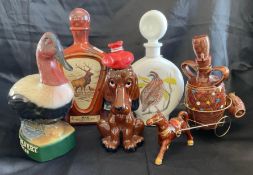 5 Vintage Decanters with Animal Themes