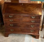 Antique English George III Mahogany Slant-Front Bureau Desk