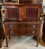Antique Mahogany Hepplewhite-style Tambour Secretary Desk