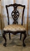 Vintage Chippendale-Style Mahogany Dining Chair