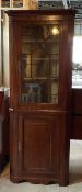 Antique Chippendale Style Mahogany Corner Cabinet