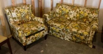 Vintage Floral Sofa and Matching Chair