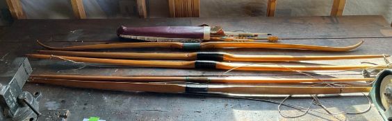 Group of Vintage Bows and Arrows
