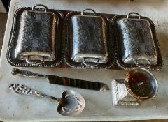 3 Compartment Silverplated Serving Dish