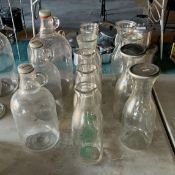 Vintage Glass Milk Bottles and Eggnog Jugs