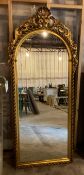 Vintage Giltwood Arched Floor Mirror