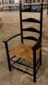 Ladderback Armchair with Woven Rush Seat