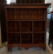 Antique Wooden Cubbie Style Bookcase on Casters