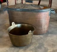 Copper Laundry Tub with Brass Pot