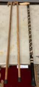 3 Hand Carved Wooden Canes
