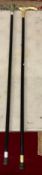 Embossed Brass Derby Cane with Black Shaft