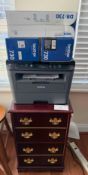 2 Drawer Wooden File Cabinet with Brother Prineter
