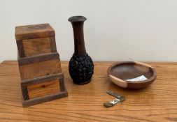 Group of 3 Handcarved Wooden Pieces signed Jim Price