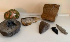 Arrow Heads with Fossil and Minerals