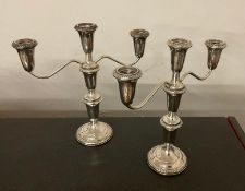 Pair of Weighted Sterling Silver Candelabras