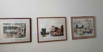 3 Framed Signed and Numbered Watercolor Prints