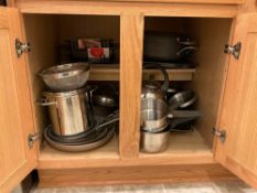 Cabinet Lot of Pots and Pans