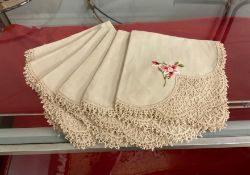 Assorted Vintage Linens and Figurines
