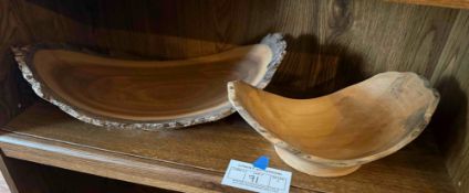 2 Hand Crafted Wooden Bowls