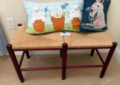 Rush Bottom Bench with Pillows