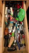 Drawer lot of Wine Openers and stoppers