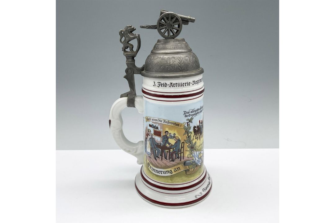 German Porcelain Beer Stein, Kanonier Franz Neumayr - Bild 3 aus 5