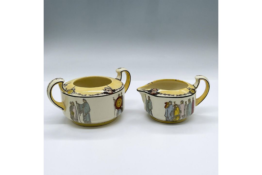 2pc Royal Doulton Creamer and Sugar Bowl, Athens D3302 - Bild 2 aus 3