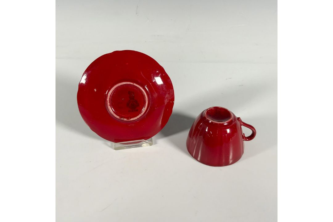 2pc Royal Doulton Flambe Teacup and Saucer Set - Bild 3 aus 3