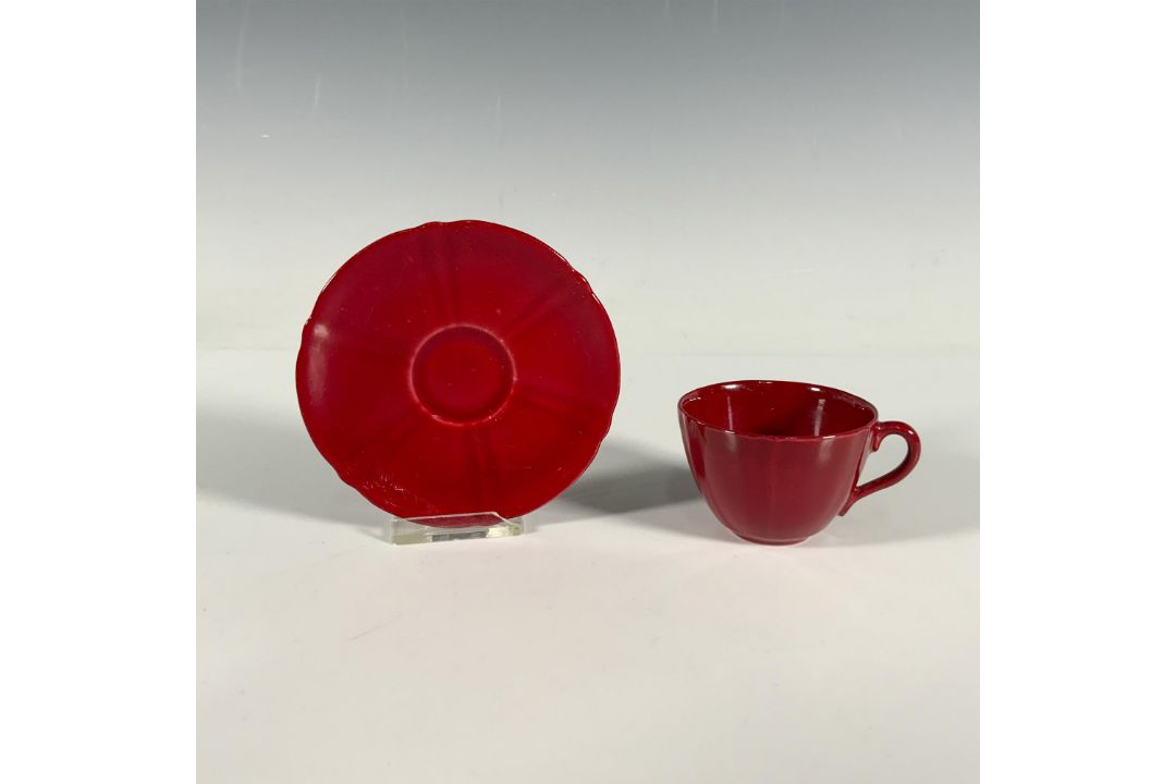 2pc Royal Doulton Flambe Teacup and Saucer Set - Bild 2 aus 3