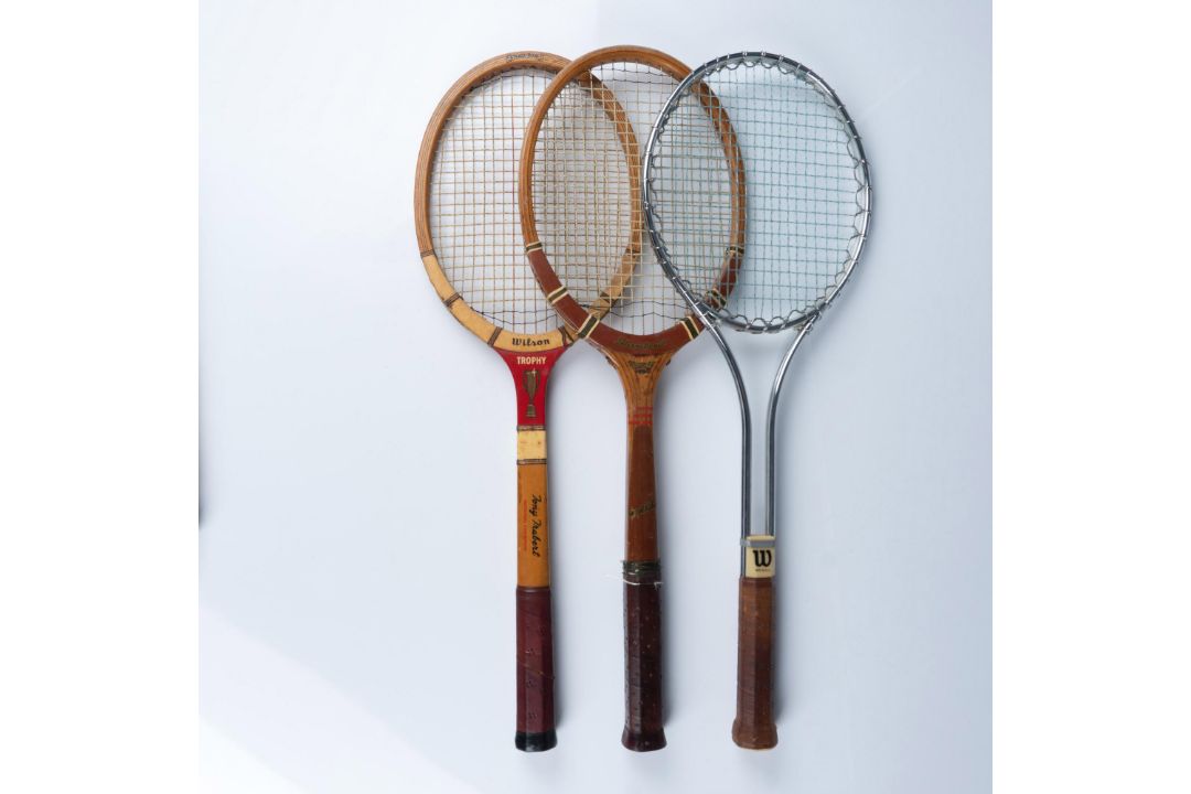 3pc Classic Dunlop and Wilson Tennis Rackets - Bild 1 aus 7
