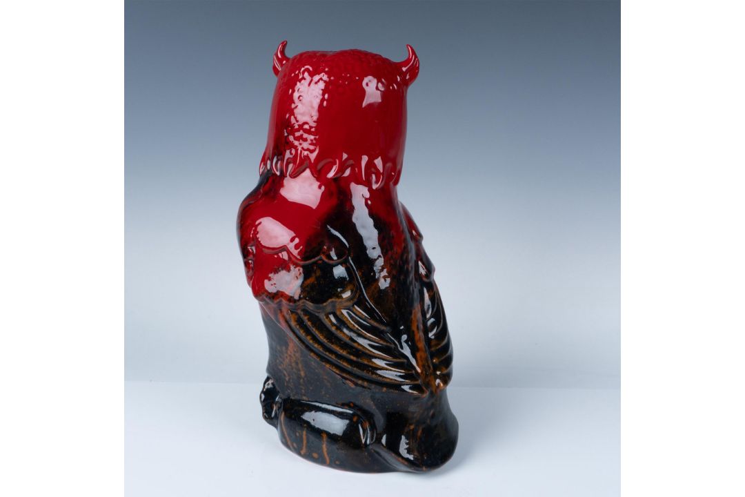 Royal Doulton Flambe Horned Owl Figurine - Bild 3 aus 5