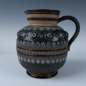 Doulton Lambeth Blue Stoneware Pitcher