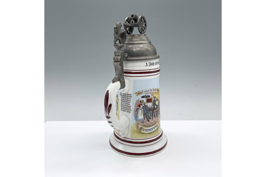 German Porcelain Beer Stein, Kanonier Franz Neumayr - Bild 4 aus 5