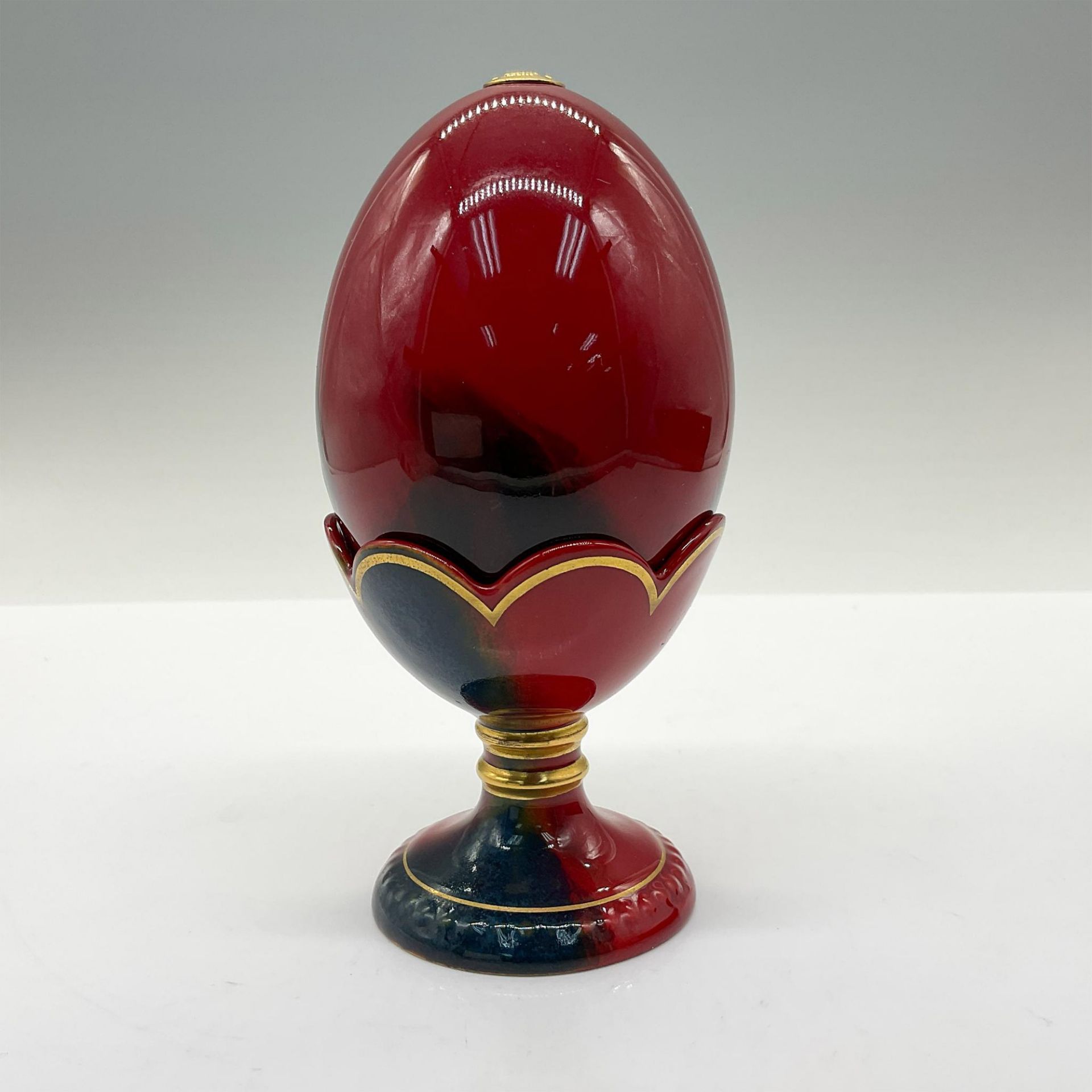 2pc Royal Doulton Flambe Ware, Flambe Egg And Stand - Bild 2 aus 5