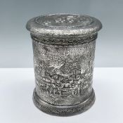 Derby SP Company Silverplate Repousse Lidded Jar