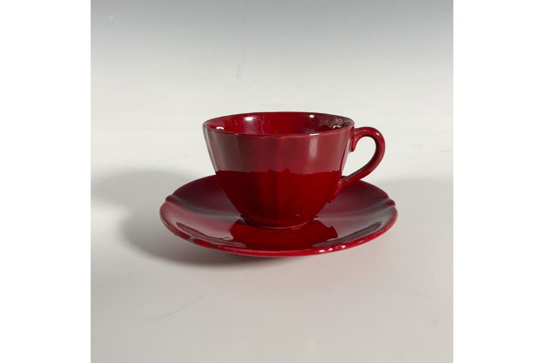 2pc Royal Doulton Flambe Teacup and Saucer Set - Bild 1 aus 3