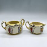 2pc Royal Doulton Creamer and Sugar Bowl, Athens D3302