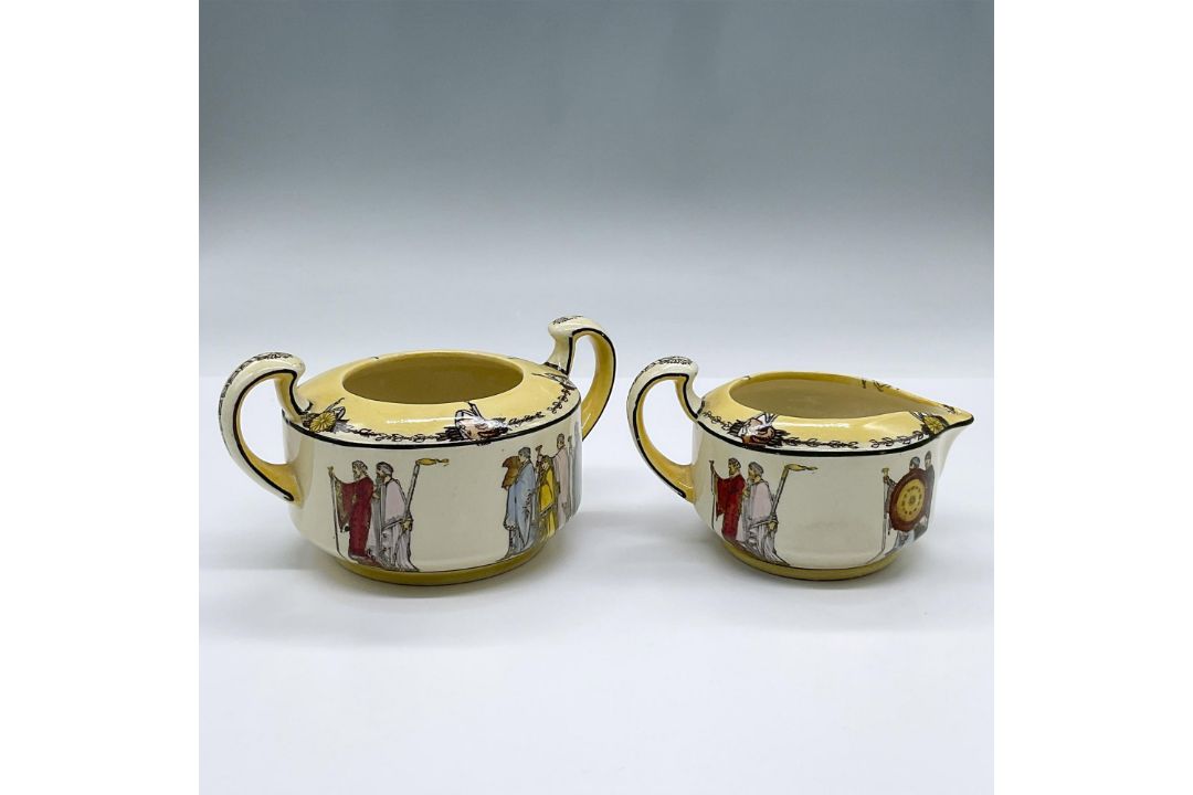 2pc Royal Doulton Creamer and Sugar Bowl, Athens D3302 - Bild 1 aus 3