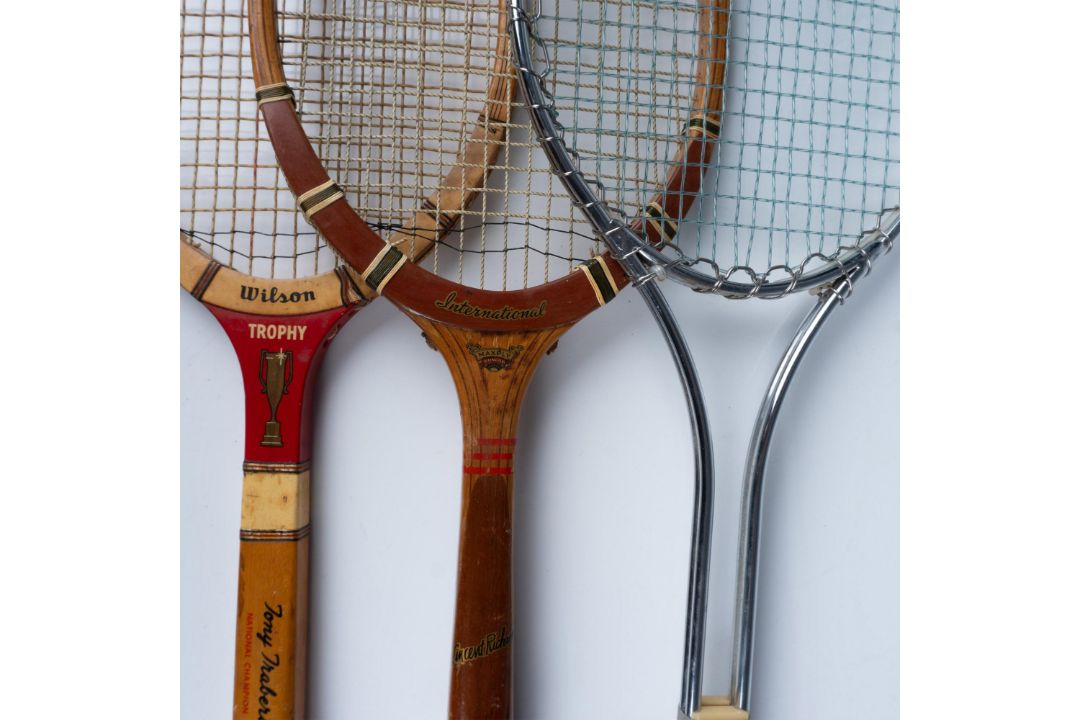 3pc Classic Dunlop and Wilson Tennis Rackets - Bild 2 aus 7