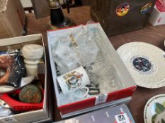 BOX OF ASSORTED GLASSWARE & GOLDEN JUBILEE MUG