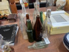 11X ASSORTED VINTAGE GLASS BOTTLES