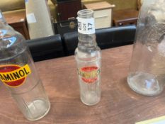 SMALL VINTAGE STAMINOL MOTOR OIL GLASS BOTTLE
