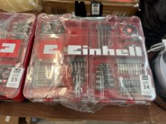 EINHELL EXPERT TE-CD 18V CORDLESS COMBI DRILL W/ MULTIPLE BIT SETS, MEASURING TAPE & KNIFE SET (