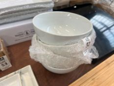 4X WHITE BOWLS (NEW)