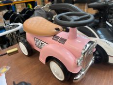 VINTAGE STYLE CLASSIC 1930S PINK RIDE-ON CAR TOY (NEW)