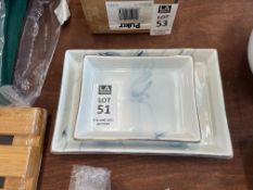 2X SMALL MARBLE LOOK DISHES (NEW)