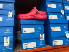 2X PAIRS OF WEARER TECH PROTECT 5300 FUCHSIA STEEL TOE SAFETY CLOGS - UK 7 (NEW)