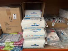 12X PACKS OF CONSORTIUM SKIN CLEANSING DRY WIPES (NEW)