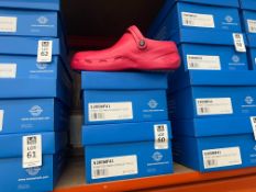 2X PAIRS OF WEARER TECH PROTECT 5300 FUCHSIA STEEL TOE SAFETY CLOGS - UK 7 (NEW)