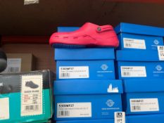 2X PAIRS OF WEARER TECH PROTECT 5300 FUCHSIA STEEL TOE SAFETY CLOGS - UK 4 (NEW)